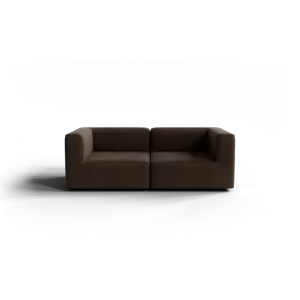 2-Sitzer Kombi -TASI- Farbe Espresso - Stoff: kvadrat Moss