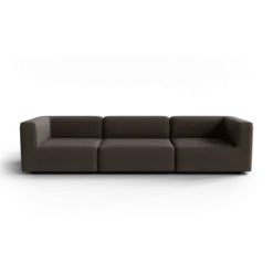3-Sitzer Kombi -TASI- Farbe Shitake - Stoff: Boucla