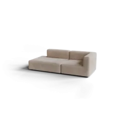 2-Sitzer Open End, links -TASI- Farbe Beige - Stoff: Pina