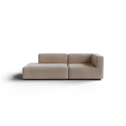 2-Sitzer Open End, links -TASI- Farbe Beige - Stoff: Pina