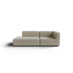 2-Sitzer Open End, links -TASI- Farbe Beige - Stoff: Boucla