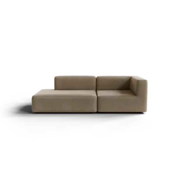 2-Sitzer Open End, links -TASI- Farbe Beige - Stoff: kvadrat Melange Nap