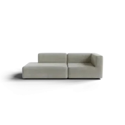 2-Sitzer Open End, links -TASI- Farbe Cloud - Stoff: kvadrat Moss