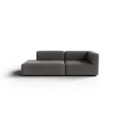 2-Sitzer Open End, links -TASI- Farbe Zinc - Stoff: Pina