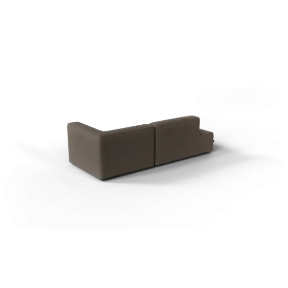 2-Sitzer Open End, links -TASI- Farbe Shitake - Stoff: Boucla