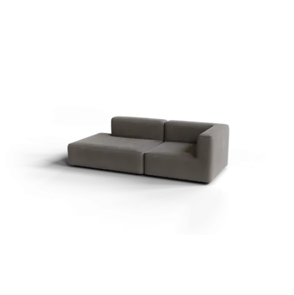 2-Sitzer Open End, links -TASI- Farbe Shitake - Stoff: kvadrat Melange Nap