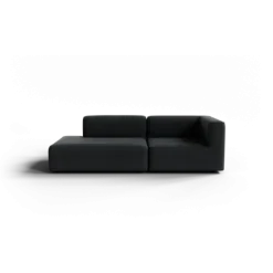 2-Sitzer Open End, links -TASI- Farbe Coal - Stoff: kvadrat Melange Nap