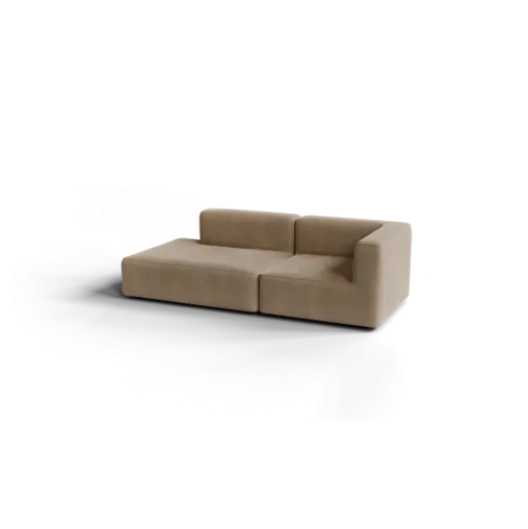 2-Sitzer Open End, links -TASI- Farbe Shitake - Stoff: kvadrat Moss