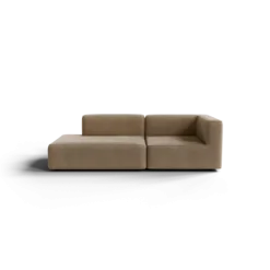 2-Sitzer Open End, links -TASI- Farbe Shitake - Stoff: kvadrat Moss