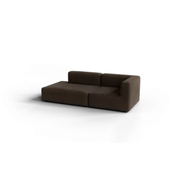 2-Sitzer Open End, links -TASI- Farbe Espresso - Stoff: kvadrat Moss