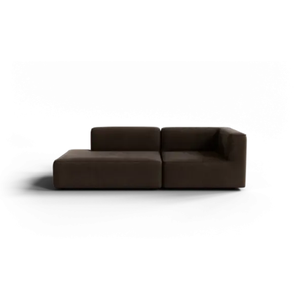 2-Sitzer Open End, links -TASI- Farbe Espresso - Stoff: kvadrat Moss