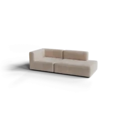2-Sitzer Open End, rechts -TASI- Farbe Beige - Stoff: Pina