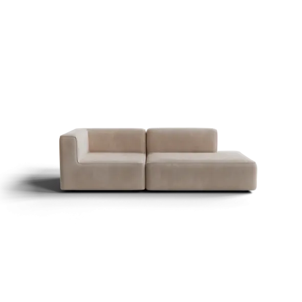 2-Sitzer Open End, rechts -TASI- Farbe Beige - Stoff: Pina