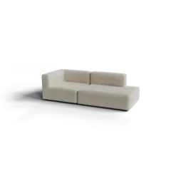 2-Sitzer Open End, rechts -TASI- Farbe Beige - Stoff: Boucla