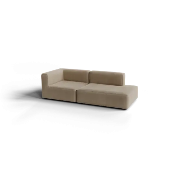 2-Sitzer Open End, rechts -TASI- Farbe Beige - Stoff: kvadrat Melange Nap