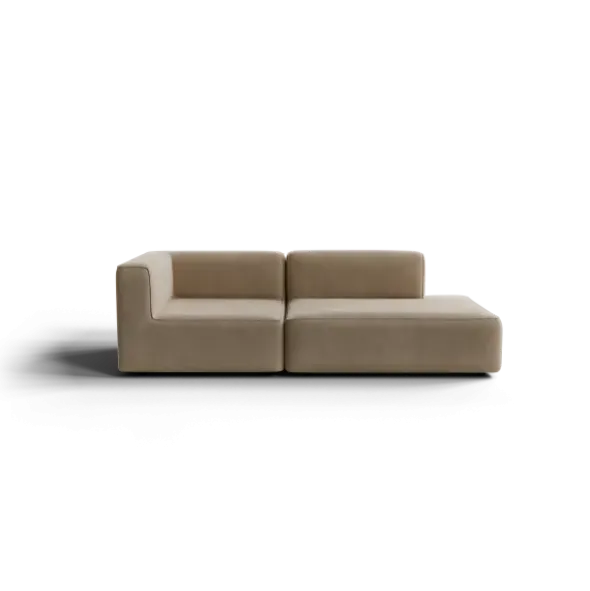 2-Sitzer Open End, rechts -TASI- Farbe Beige - Stoff: kvadrat Melange Nap