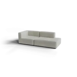 2-Sitzer Open End, rechts -TASI- Farbe Cloud - Stoff: kvadrat Moss