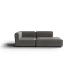 2-Sitzer Open End, rechts -TASI- Farbe Zinc - Stoff: Pina