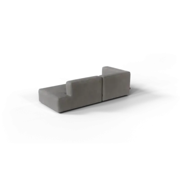 2-Sitzer Open End, rechts -TASI- Farbe Zinc - Stoff: Pina
