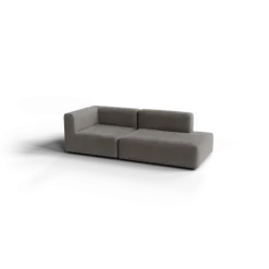 2-Sitzer Open End, rechts -TASI- Farbe Shitake - Stoff: kvadrat Melange Nap