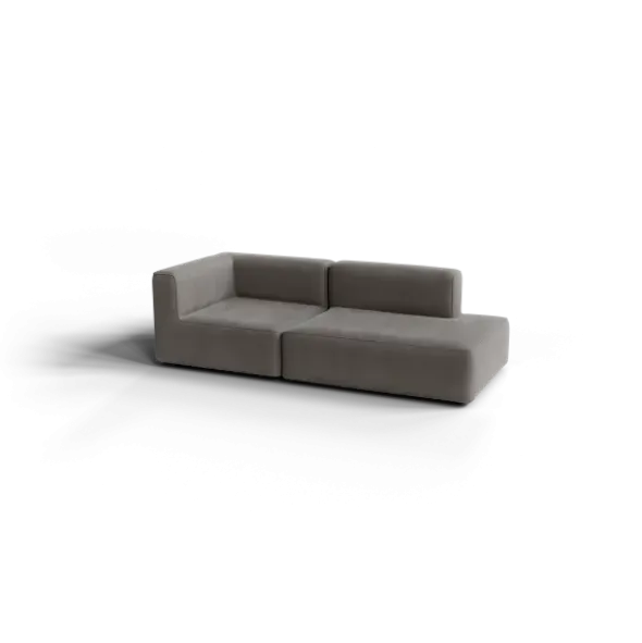 2-Sitzer Open End, rechts -TASI- Farbe Shitake - Stoff: kvadrat Melange Nap