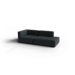 2-Sitzer Open End, rechts -TASI- Farbe Coal - Stoff: kvadrat Melange Nap