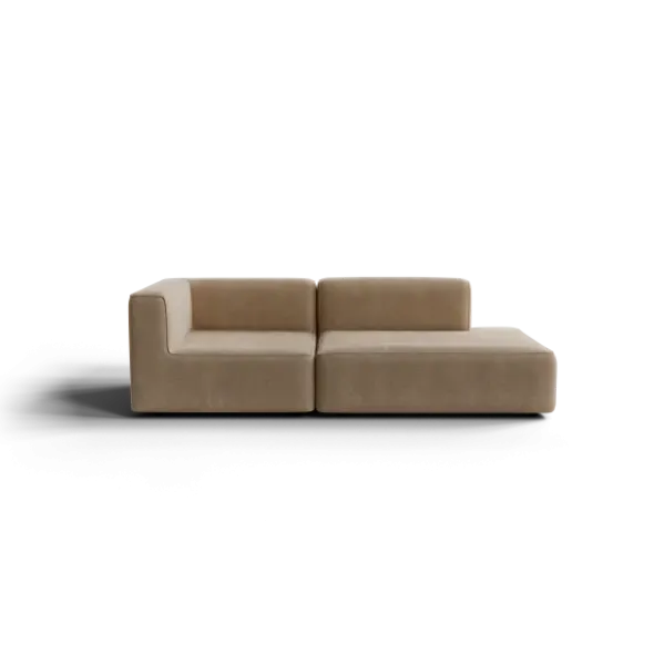 2-Sitzer Open End, rechts -TASI- Farbe Shitake - Stoff: kvadrat Moss