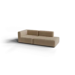 2-Sitzer Open End, rechts -TASI- Farbe Shitake - Stoff: kvadrat Moss