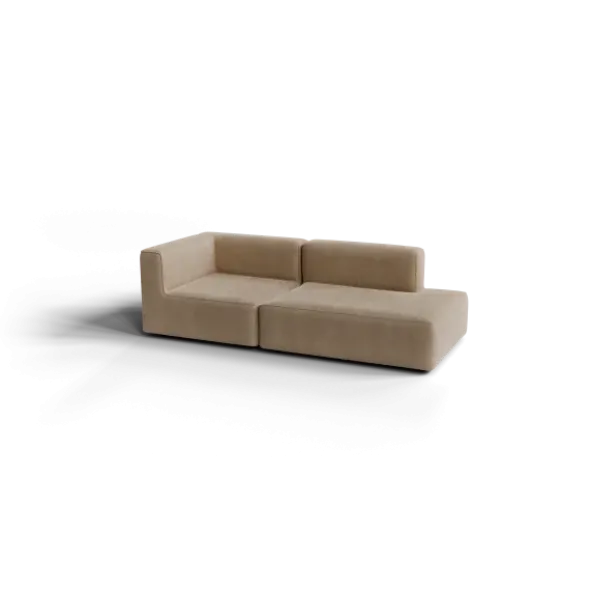 2-Sitzer Open End, rechts -TASI- Farbe Shitake - Stoff: kvadrat Moss