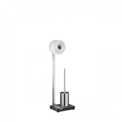 Toilettenbutler -MENOTO- für eine Rolle inkl. Bürste, Farbe Edelstahl poliert - Größe 65 cm