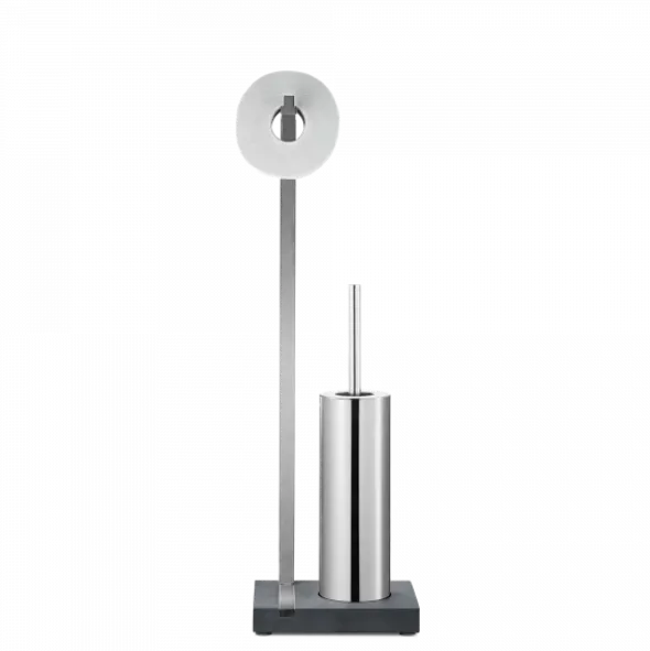 Toilettenbutler -MENOTO- für eine Rolle inkl. Bürste, Farbe Edelstahl matt - Größe 65 cm