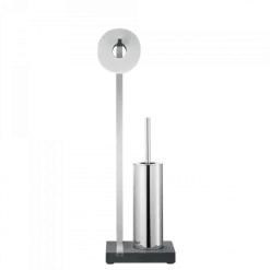 Toilettenbutler -MENOTO- für eine Rolle inkl. Bürste, Farbe Edelstahl poliert - Größe 65 cm
