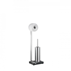 Toilettenbutler -MENOTO- für eine Rolle inkl. Bürste, Farbe Edelstahl poliert - Größe 65 cm