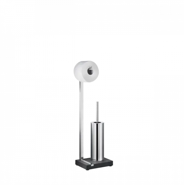 Toilettenbutler -MENOTO- für eine Rolle inkl. Bürste, Farbe Edelstahl poliert - Größe 65 cm