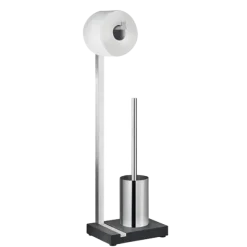 Toilettenbutler -MENOTO- für eine Rolle inkl. Bürste, Farbe Edelstahl matt - Größe 65 cm