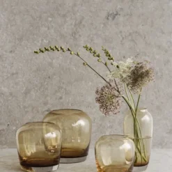 Vase -LETA- Farbe Tan - Größe 13 cm