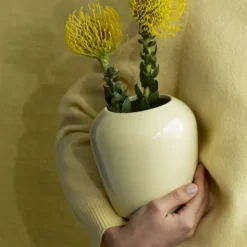 Vase -LETA- Farbe Transparent Yellow - Größe 13 cm