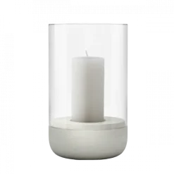 Windlicht -CALMA- Light Gray Größe M (exkl. Kerze)
