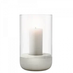 Windlicht -CALMA- Light Gray Größe M (exkl. Kerze)