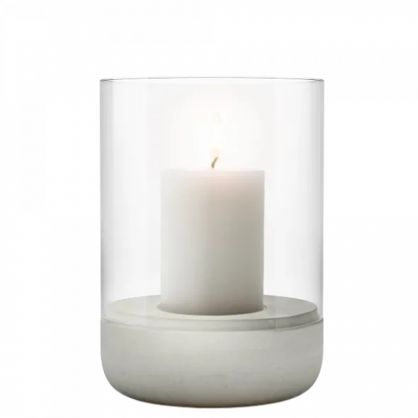 Windlicht -CALMA- Light Gray - Größe L (exkl. Kerze)