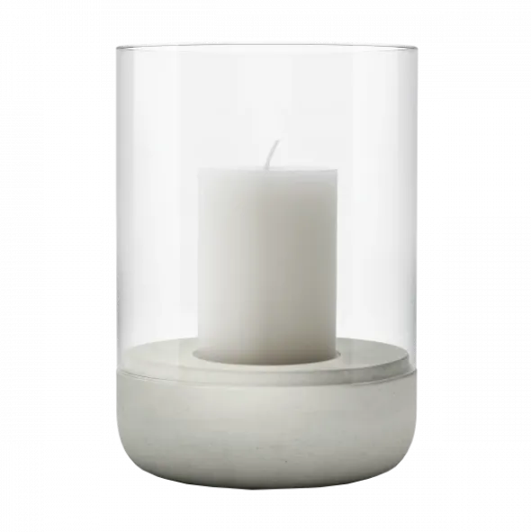 Windlicht -CALMA- Light Gray - Größe L (exkl. Kerze)